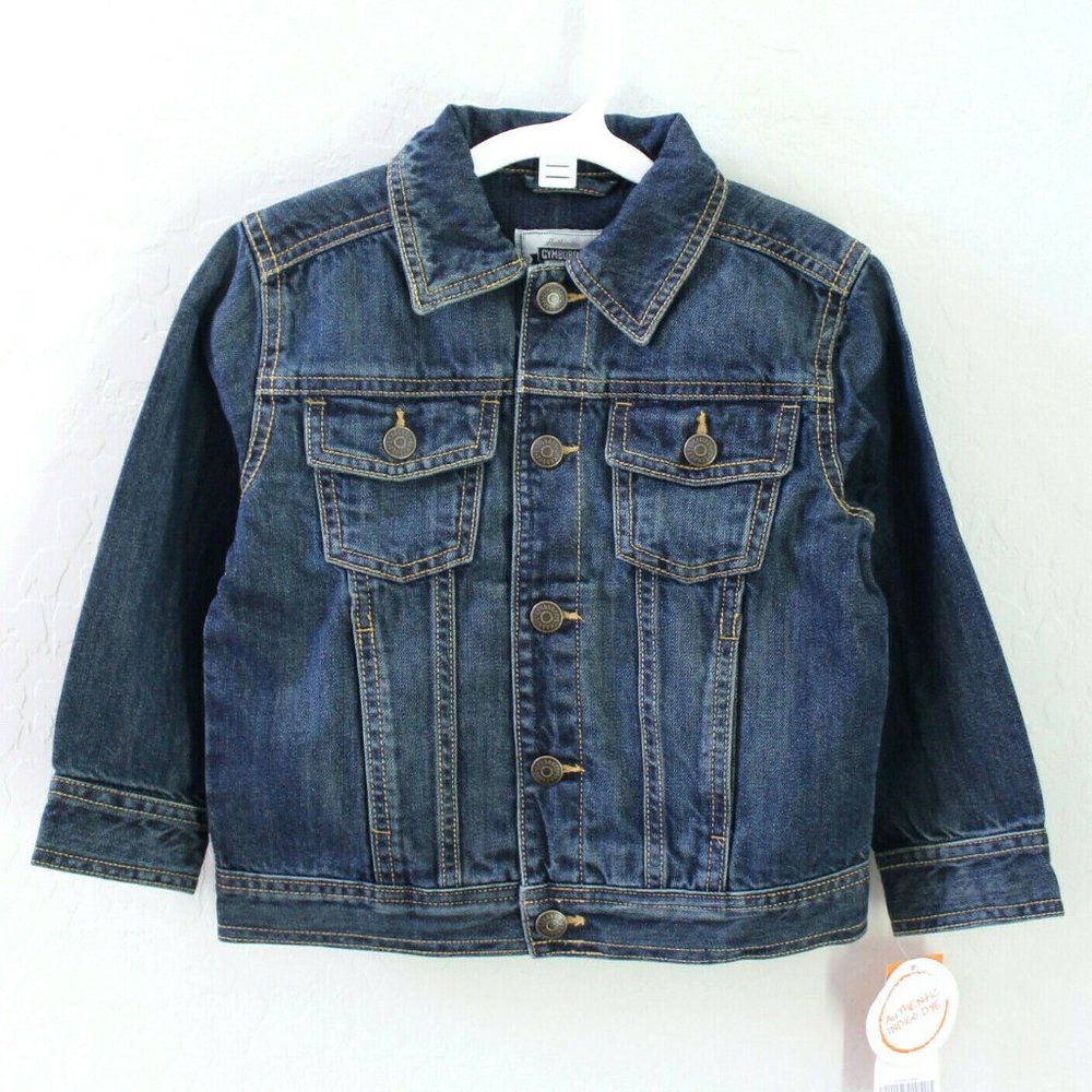Gymboree Boys' Dark Blue Denim Snap Closure Jean Jacket size XS (4)